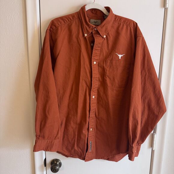 University of Texas Longhorns Burnt Orange Button Down Long Sleeve Shirt Size L - Picture 2 of 5